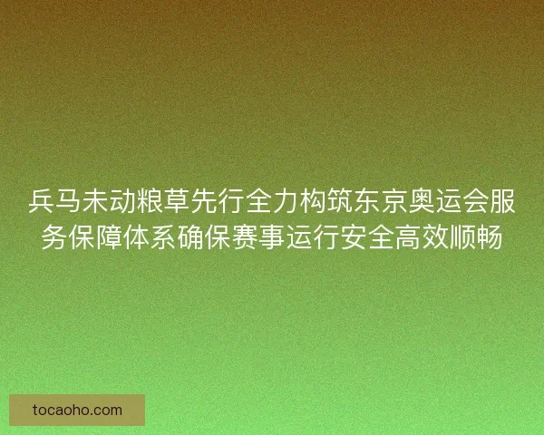 兵马未动粮草先行全力构筑东京奥运会服务保障体系确保赛事运行安全高效顺畅